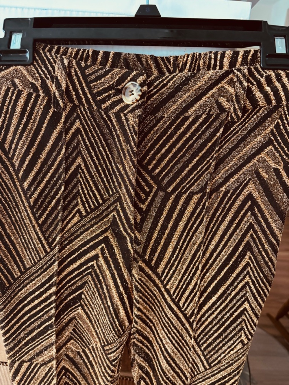 NKN Nekane Gara Pant with Gold Lurex. Flared Bottom. Spanish Brand. Medium - Picture 4 of 9
